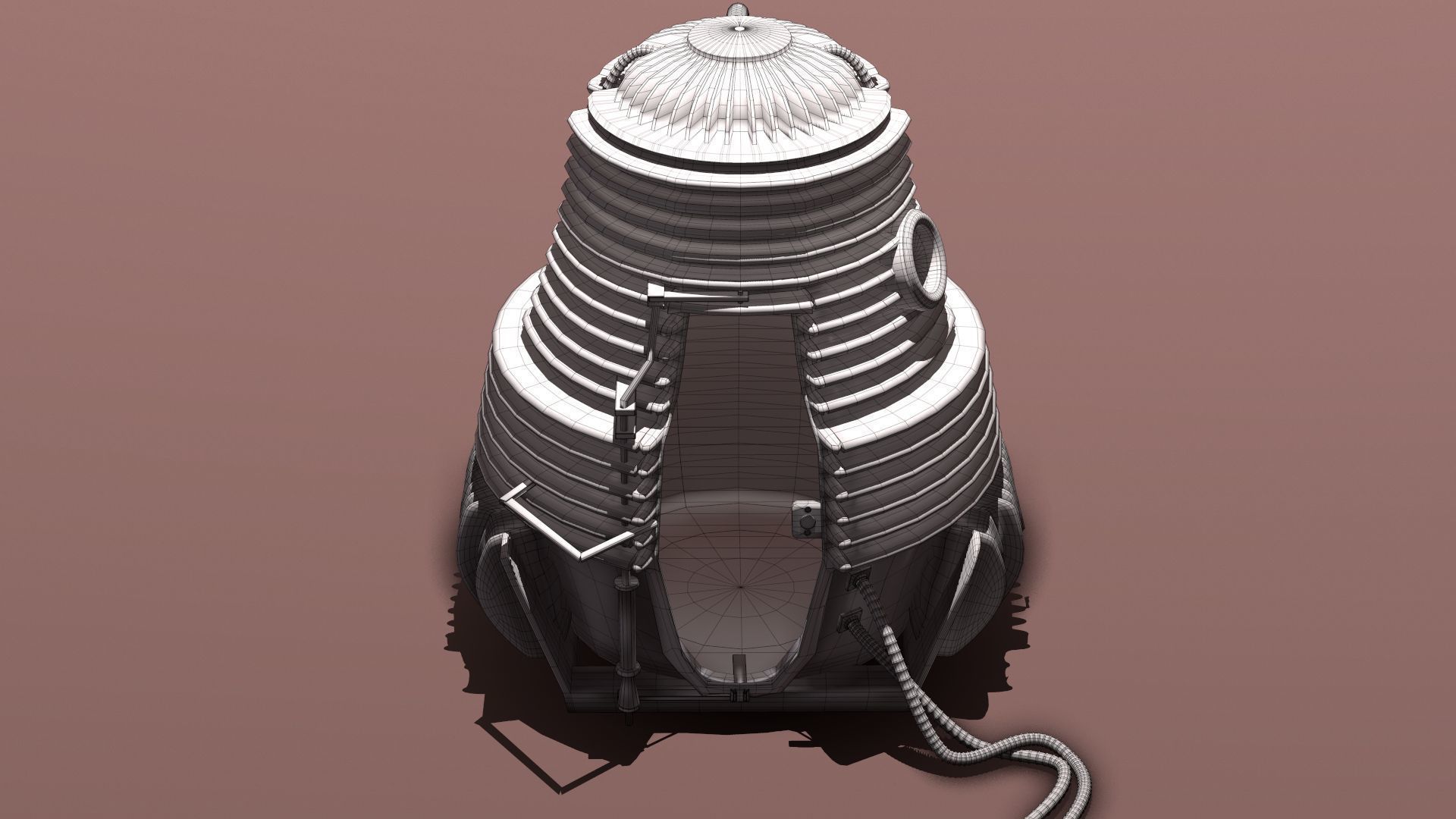 The Fly Teleportation pod Renderable  Low-poly 3D model_15
