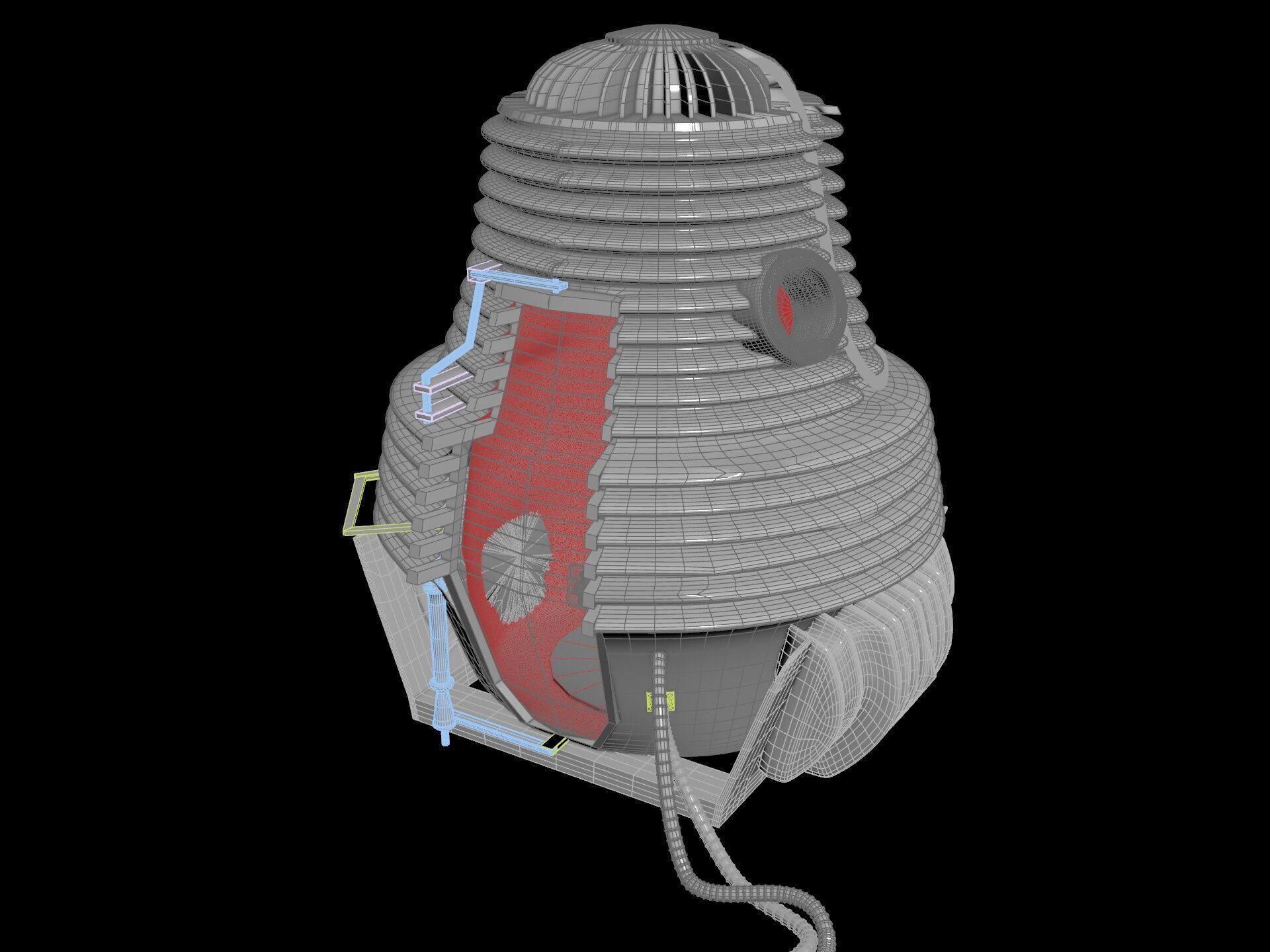The Fly Teleportation pod Renderable  Low-poly 3D model_27