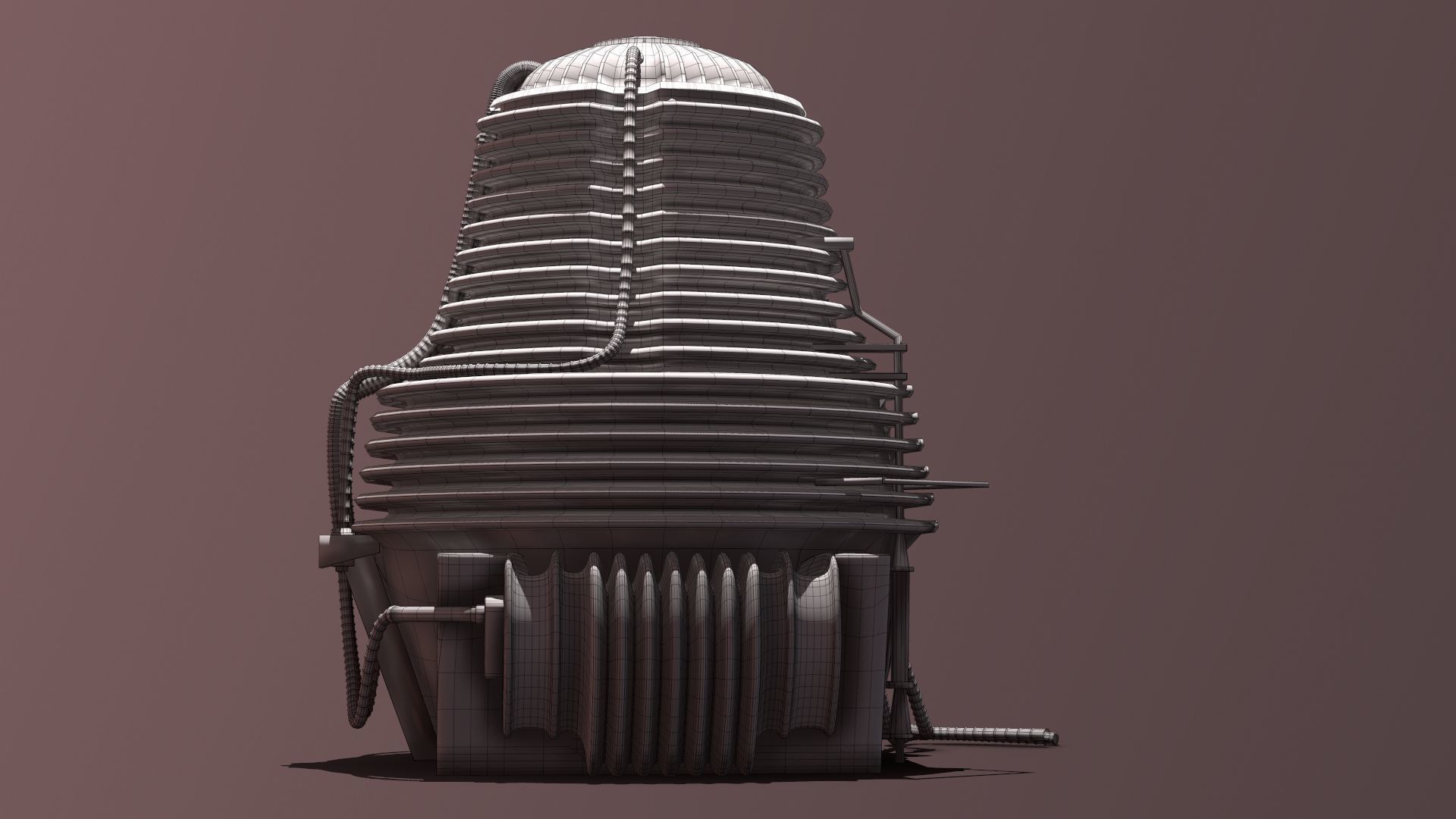 The Fly Teleportation pod Renderable  Low-poly 3D model_13