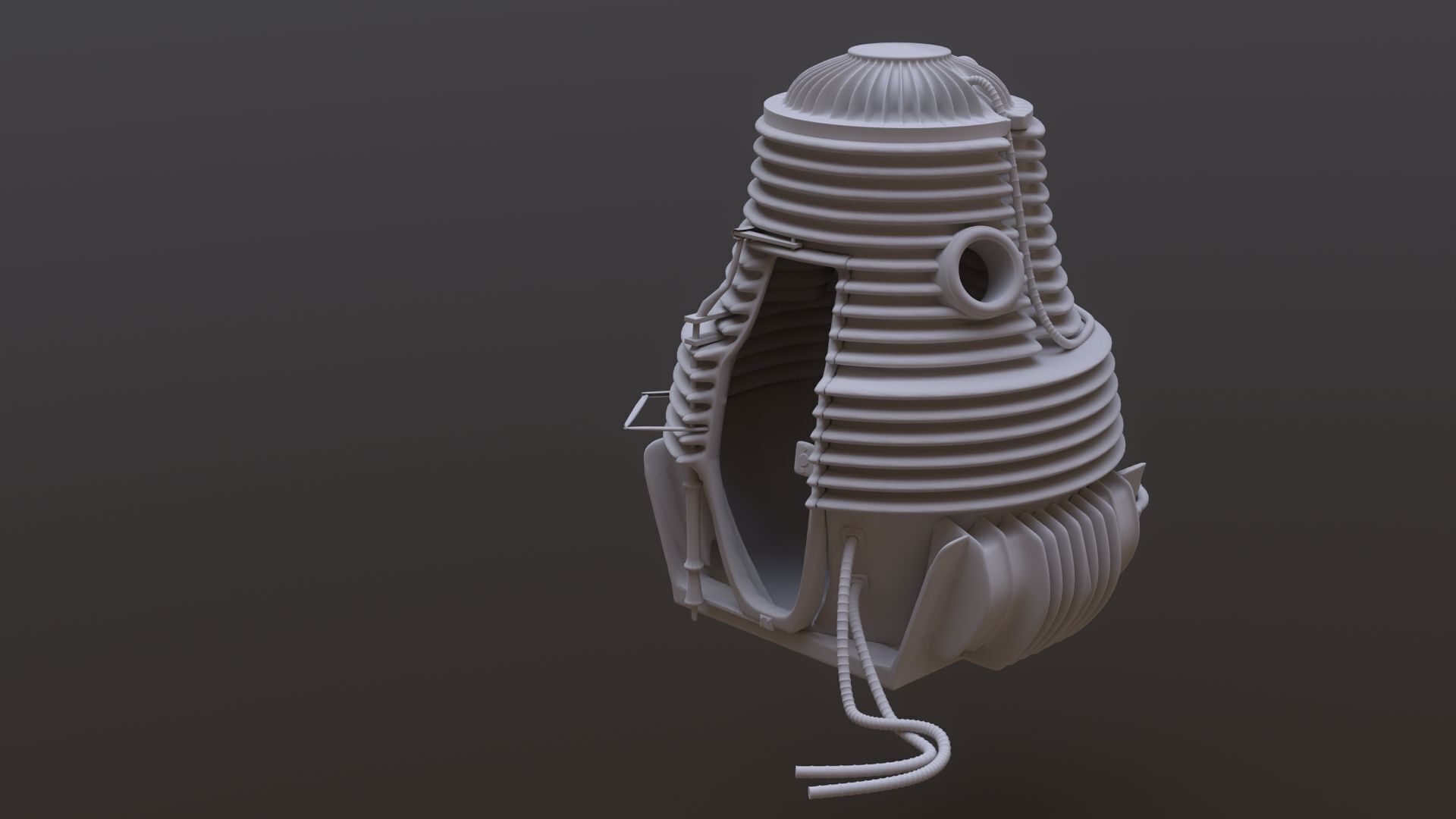 The Fly Teleportation pod Renderable  Low-poly 3D model_24