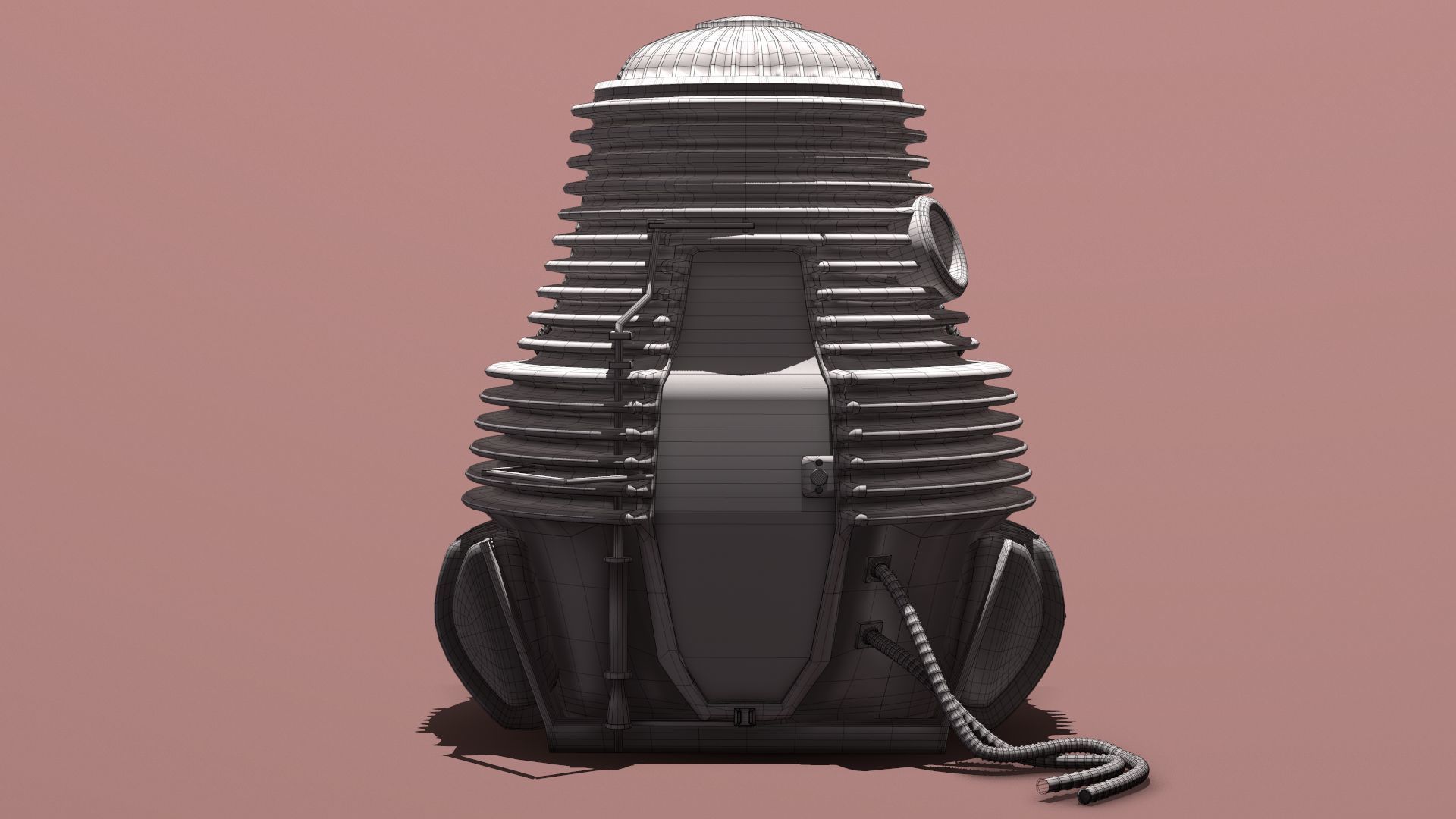 The Fly Teleportation pod Renderable  Low-poly 3D model_14