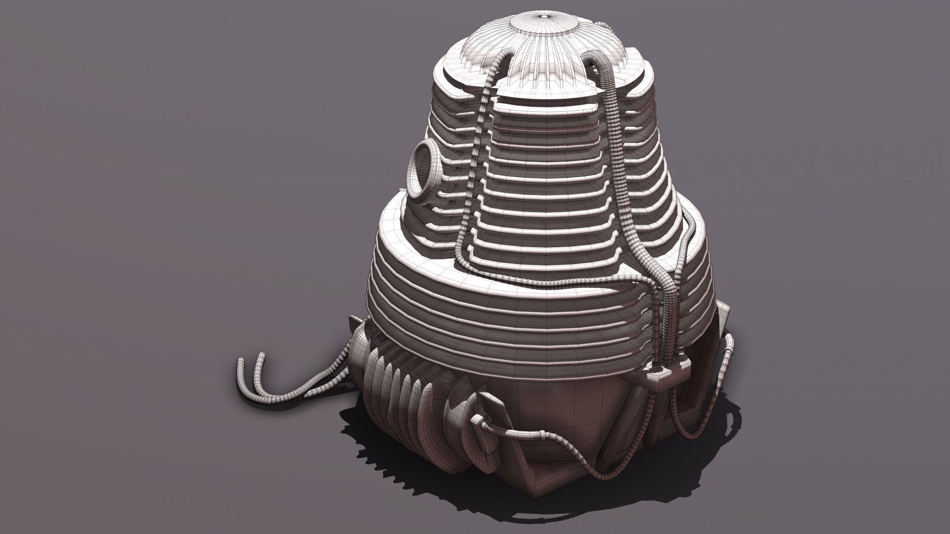 The Fly Teleportation pod Renderable  Low-poly 3D model_11