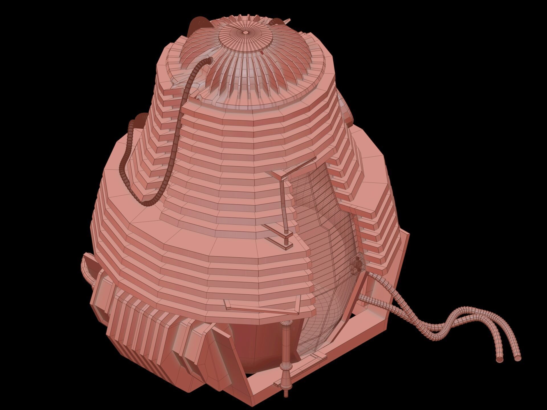 The Fly Teleportation pod Renderable  Low-poly 3D model_26