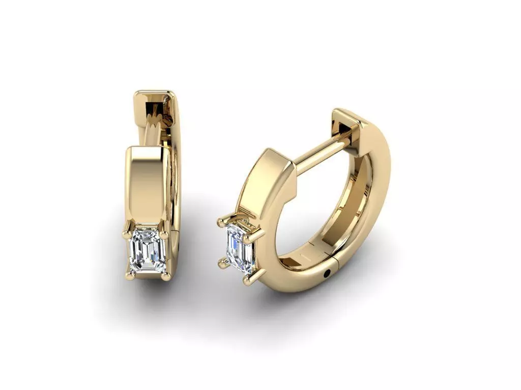 Jewelry Earrings 3x2 Emerald 3D print model