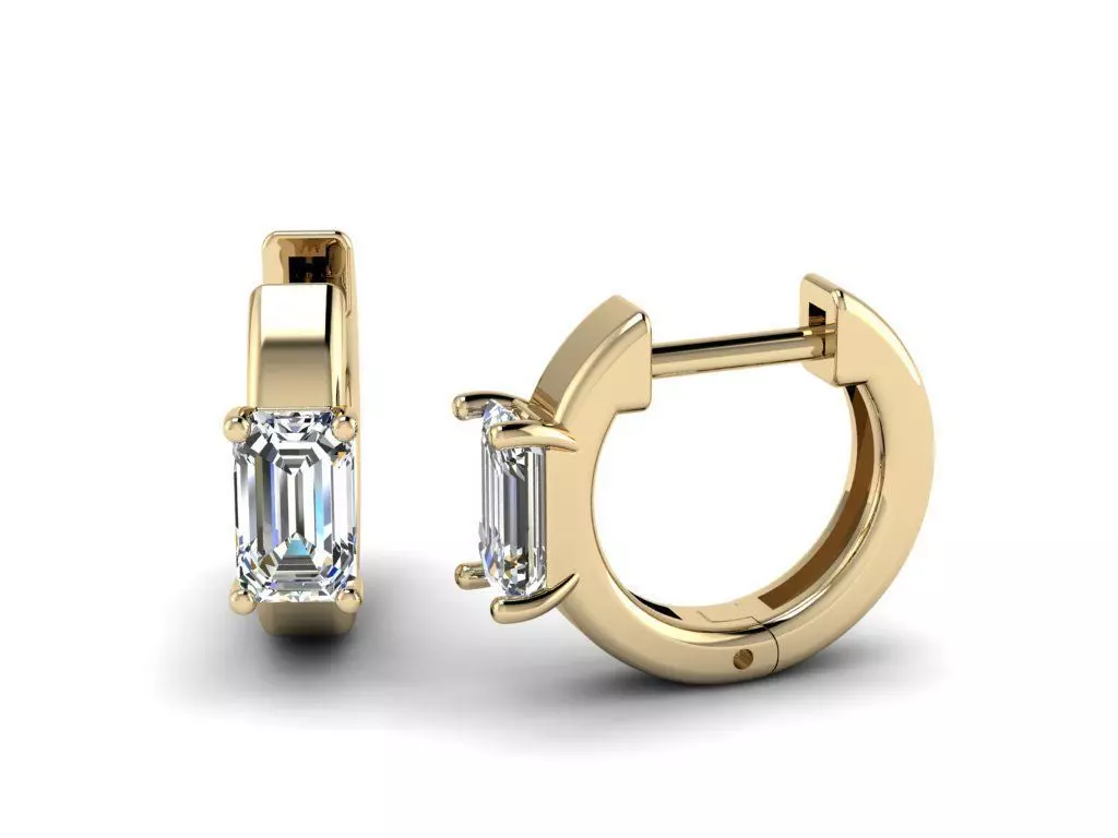 Jewelry Earrings 5x3 Emerald 3D print model