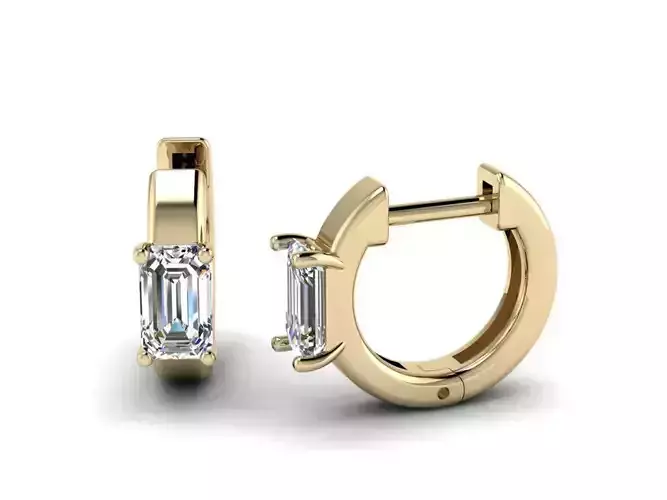 Jewelry Earrings 5x3 Emerald 3D print model
