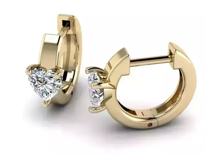 Jewelry Earrings 4mm heart 3D print model