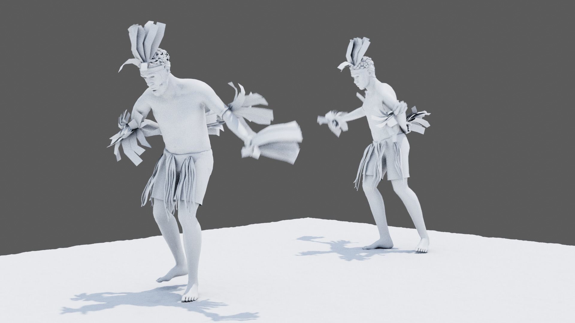 3D Australian Aboriginal Men Dancing 3D model_6