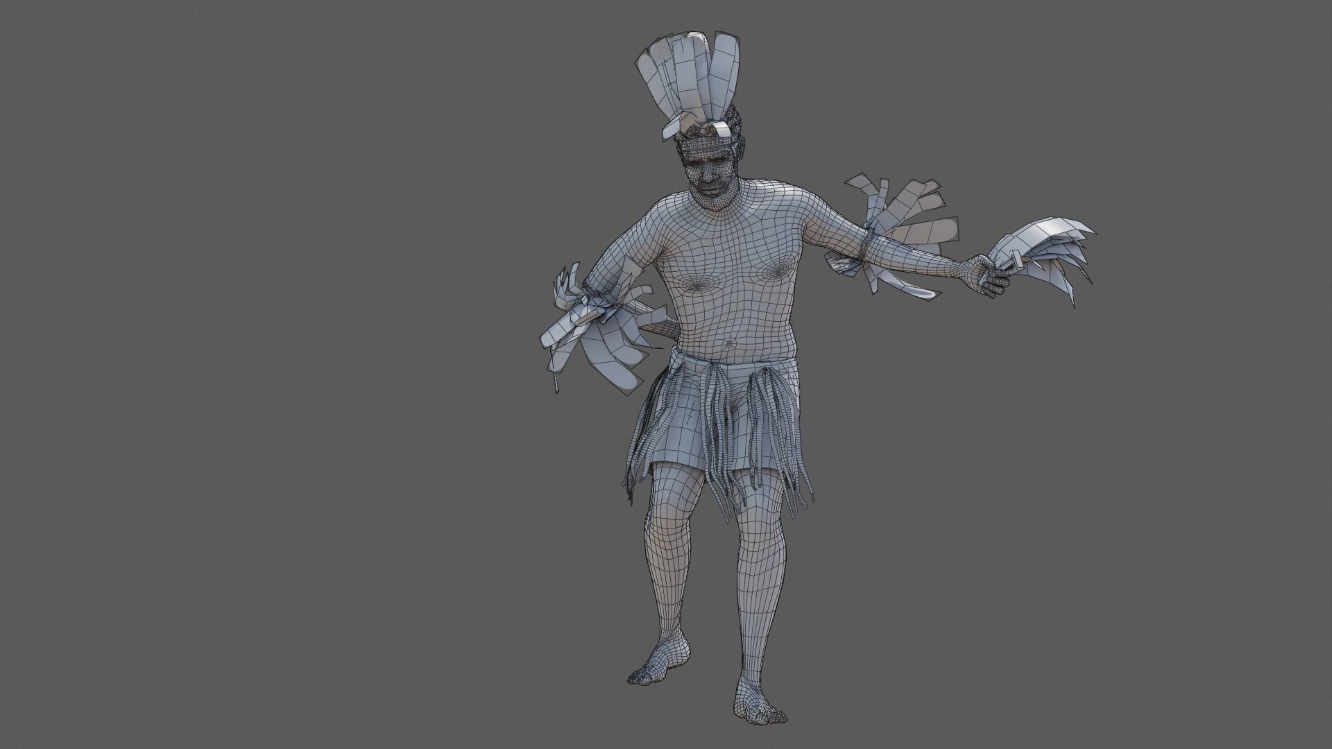 3D Australian Aboriginal Men Dancing 3D model_7