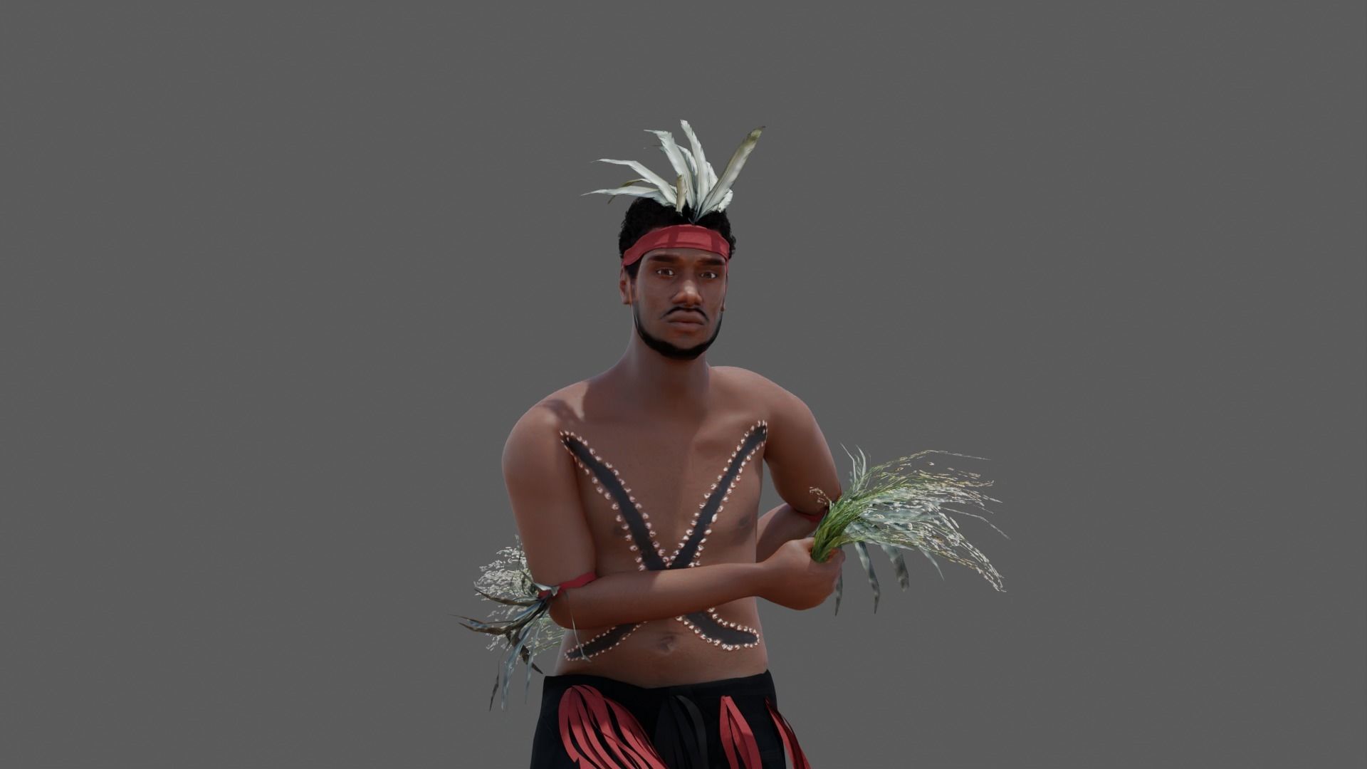 3D Australian Aboriginal Men Dancing 3D model_4