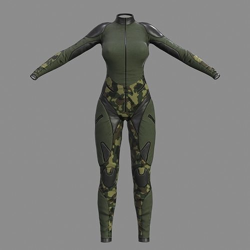 FVX400 Jumpsuit Camo Low-poly 3D model