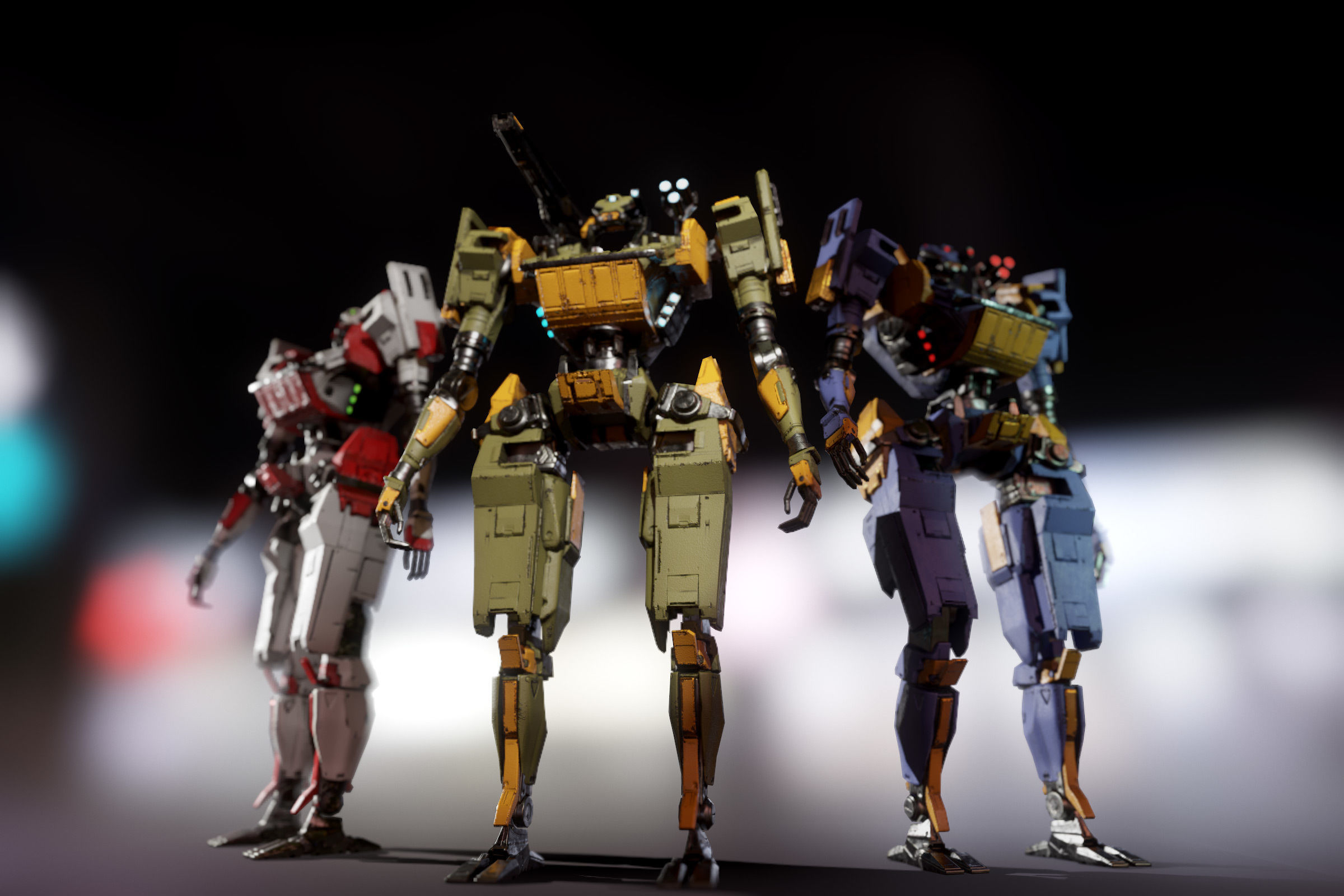 Humanoid Robot 02 Heavy Armor Low-poly 3D model Low-poly 3D model_6