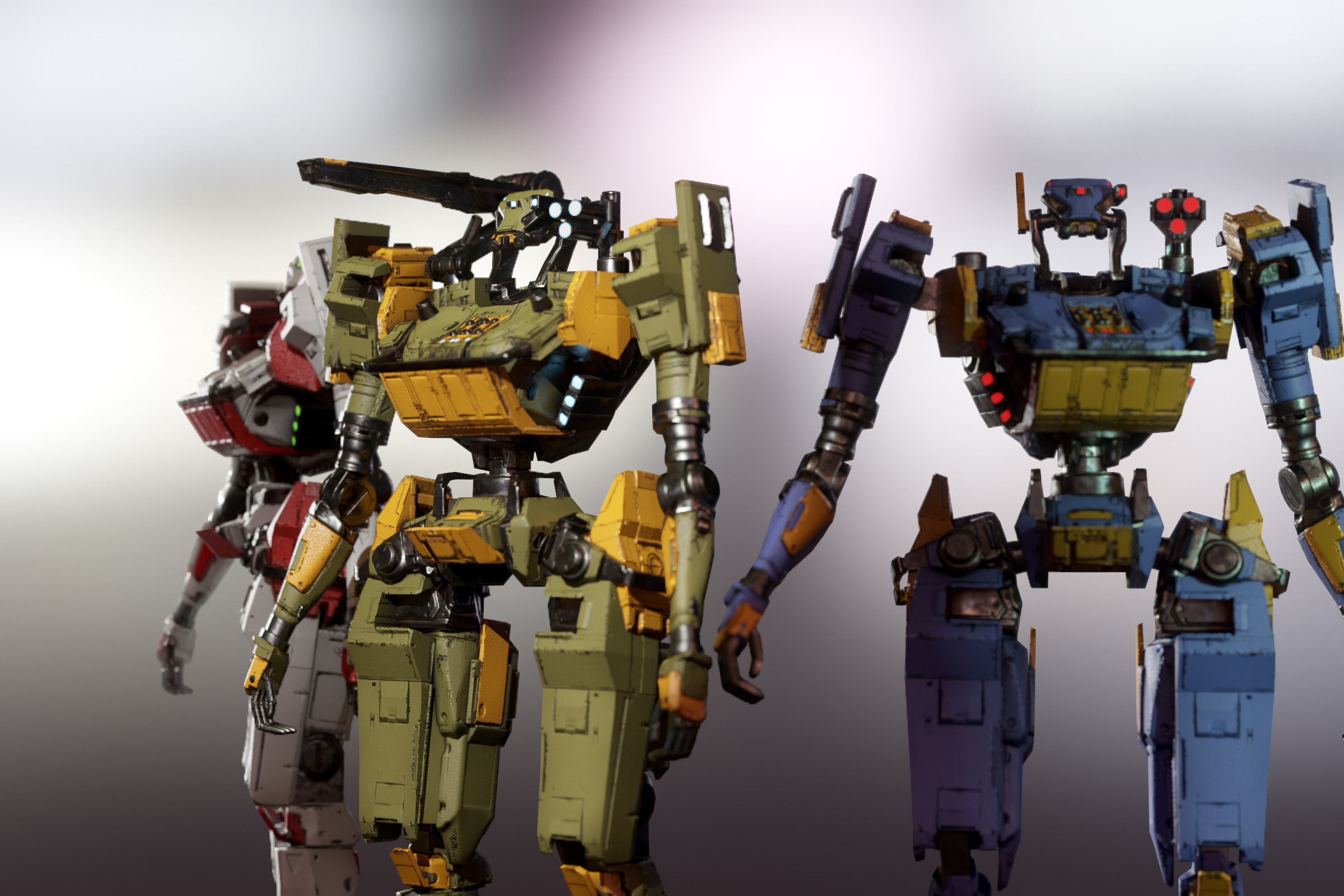 Humanoid Robot 02 Heavy Armor Low-poly 3D model Low-poly 3D model_5