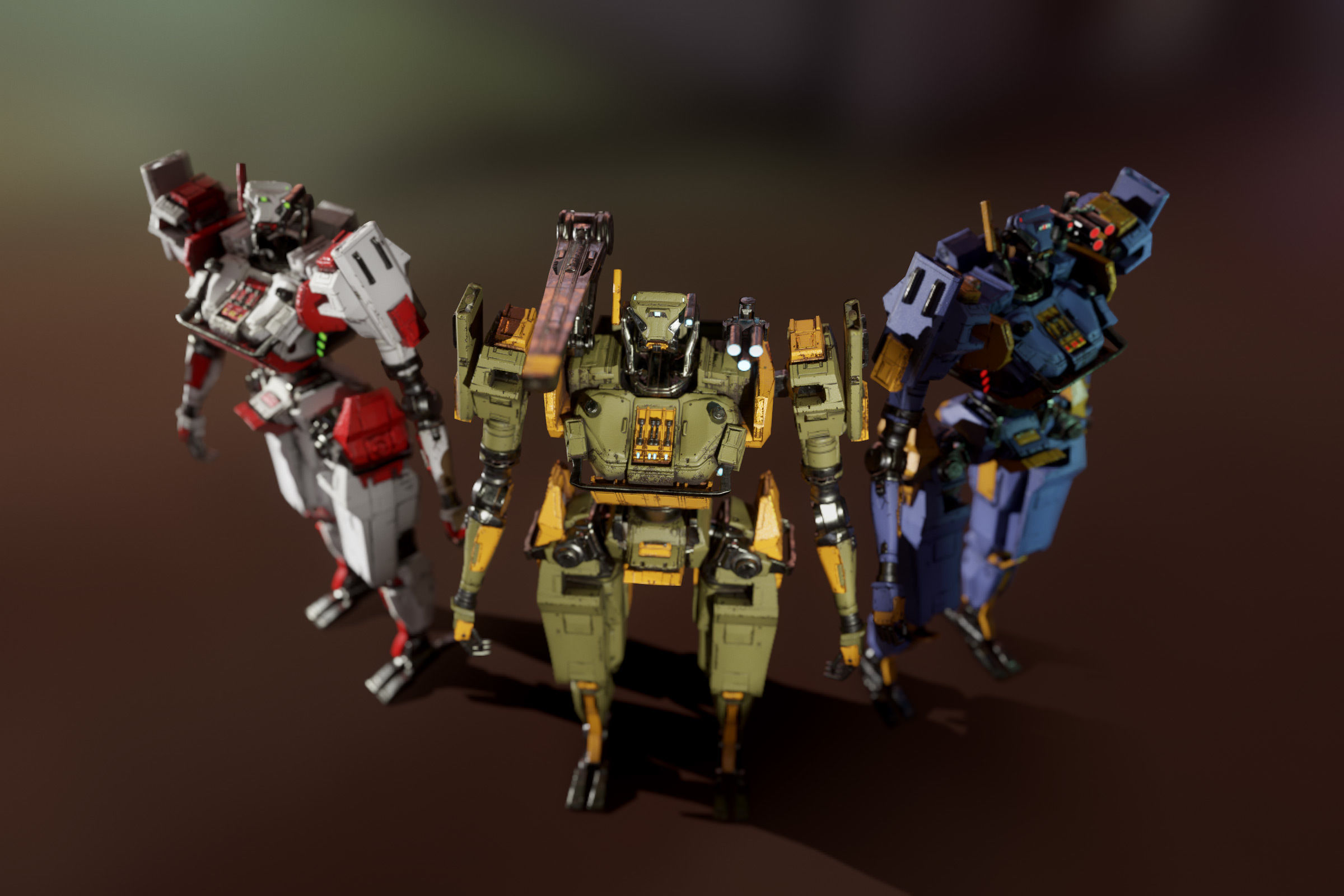 Humanoid Robot 02 Heavy Armor Low-poly 3D model Low-poly 3D model_7