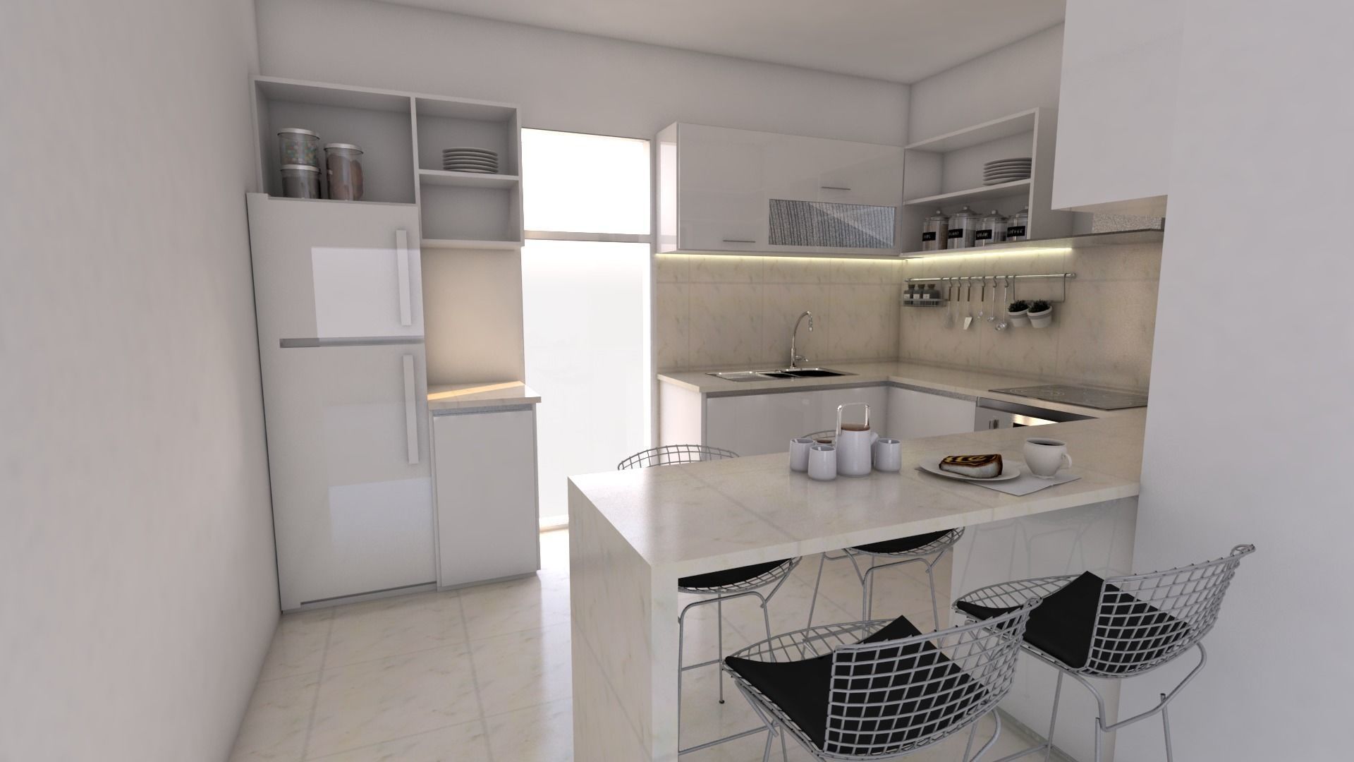 Kitchen plan 3D model_4
