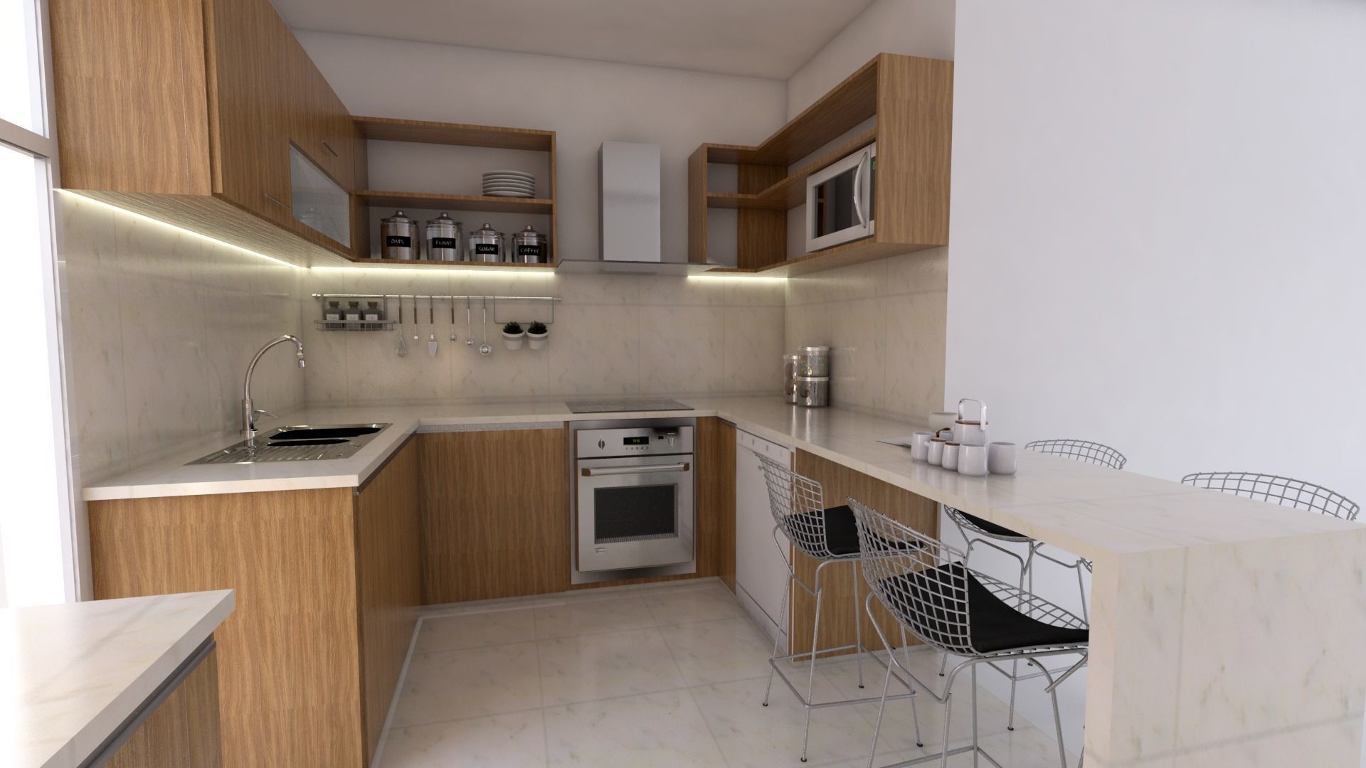 Kitchen plan 3D model_1