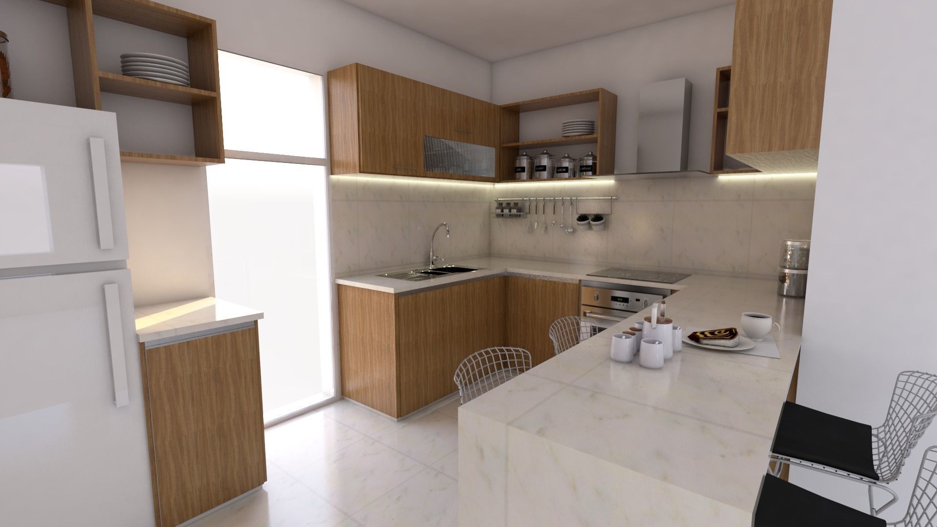 Kitchen plan 3D model_3