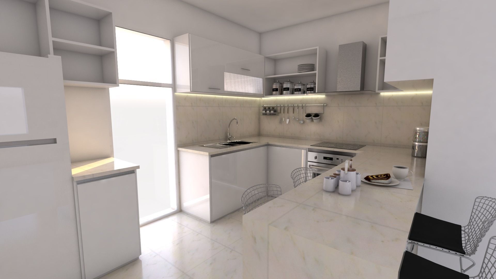 Kitchen plan 3D model_2