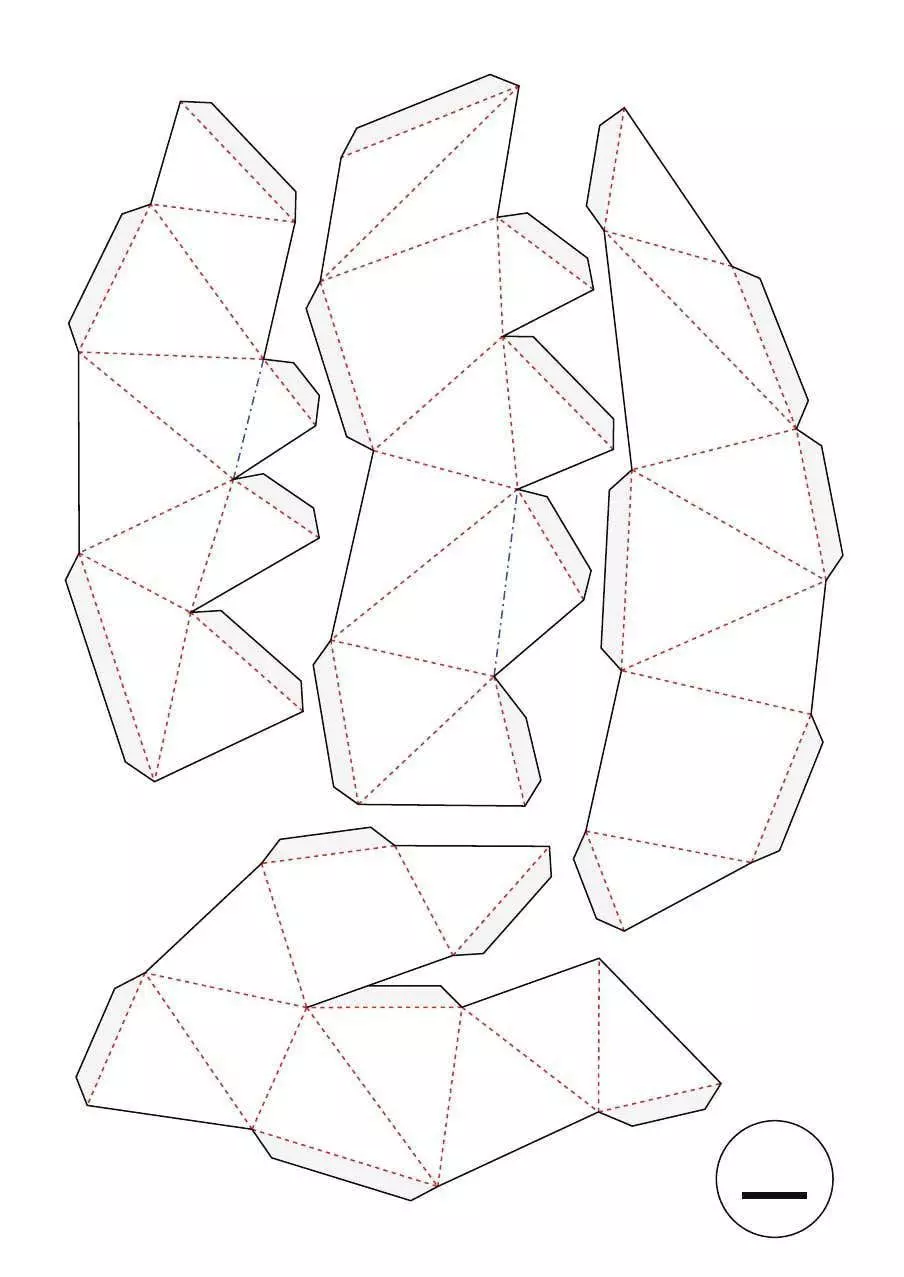 Bear-low poly origami paper cutouts Free low-poly 3D model_0