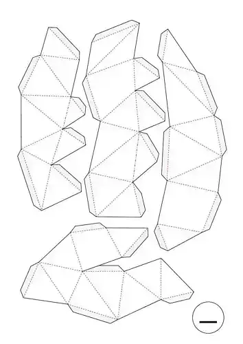 Bear-low poly origami paper cutouts