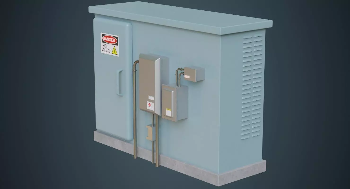 Electrical Enclosure 4A Low-poly 3D model_0