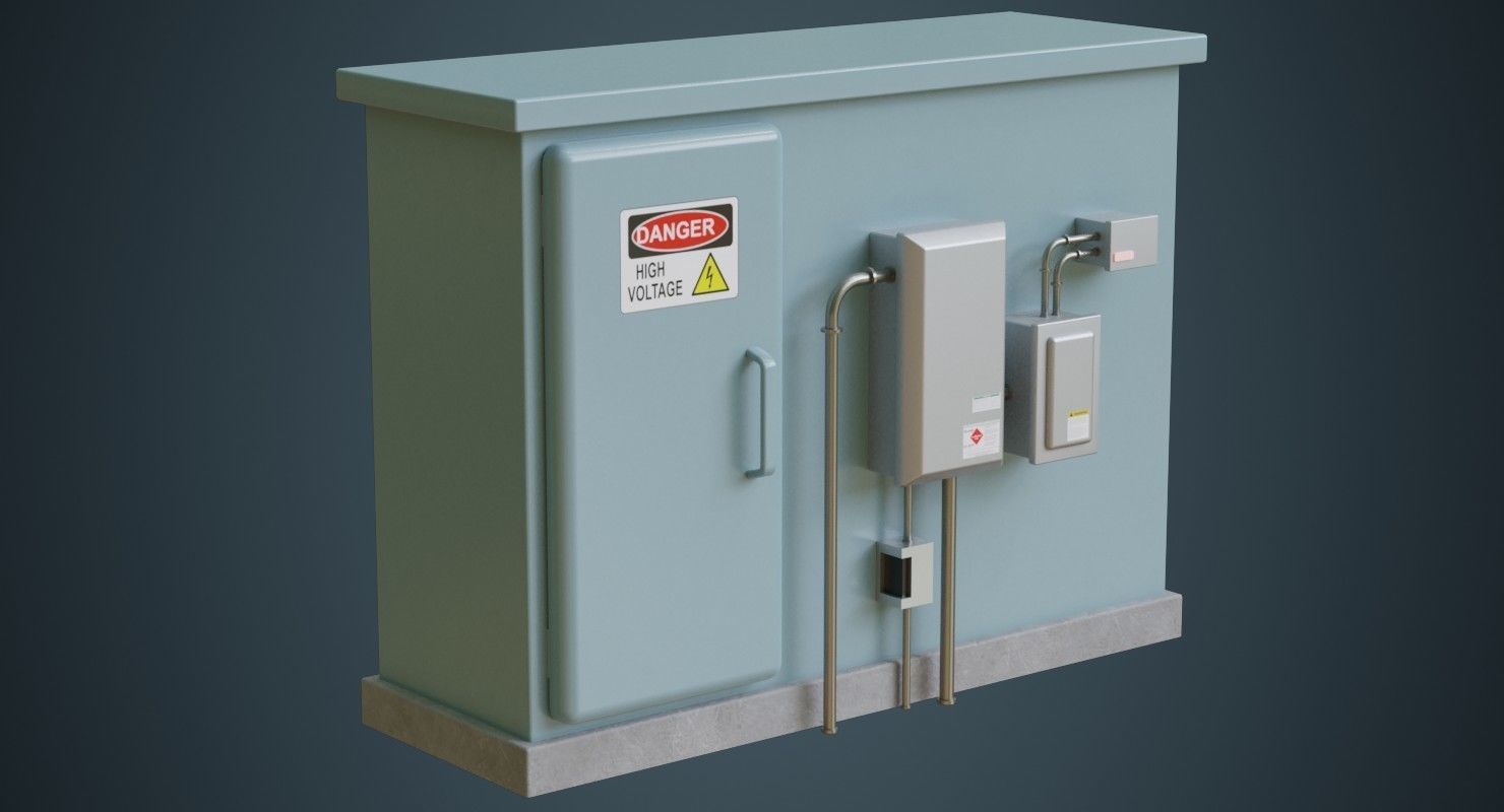 Electrical Enclosure 4A Low-poly 3D model_1