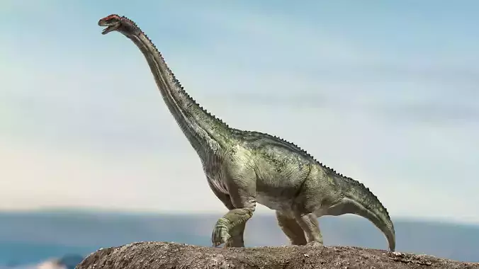 brontosaurus 3D Rigged model Low-poly 3D model