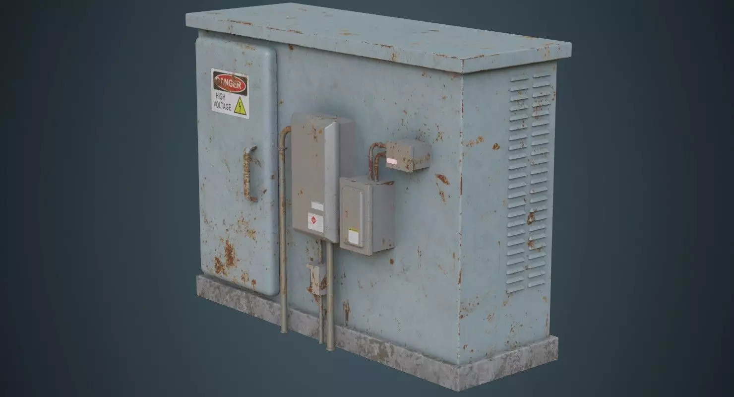 Electrical Enclosure 4B Low-poly 3D model_0