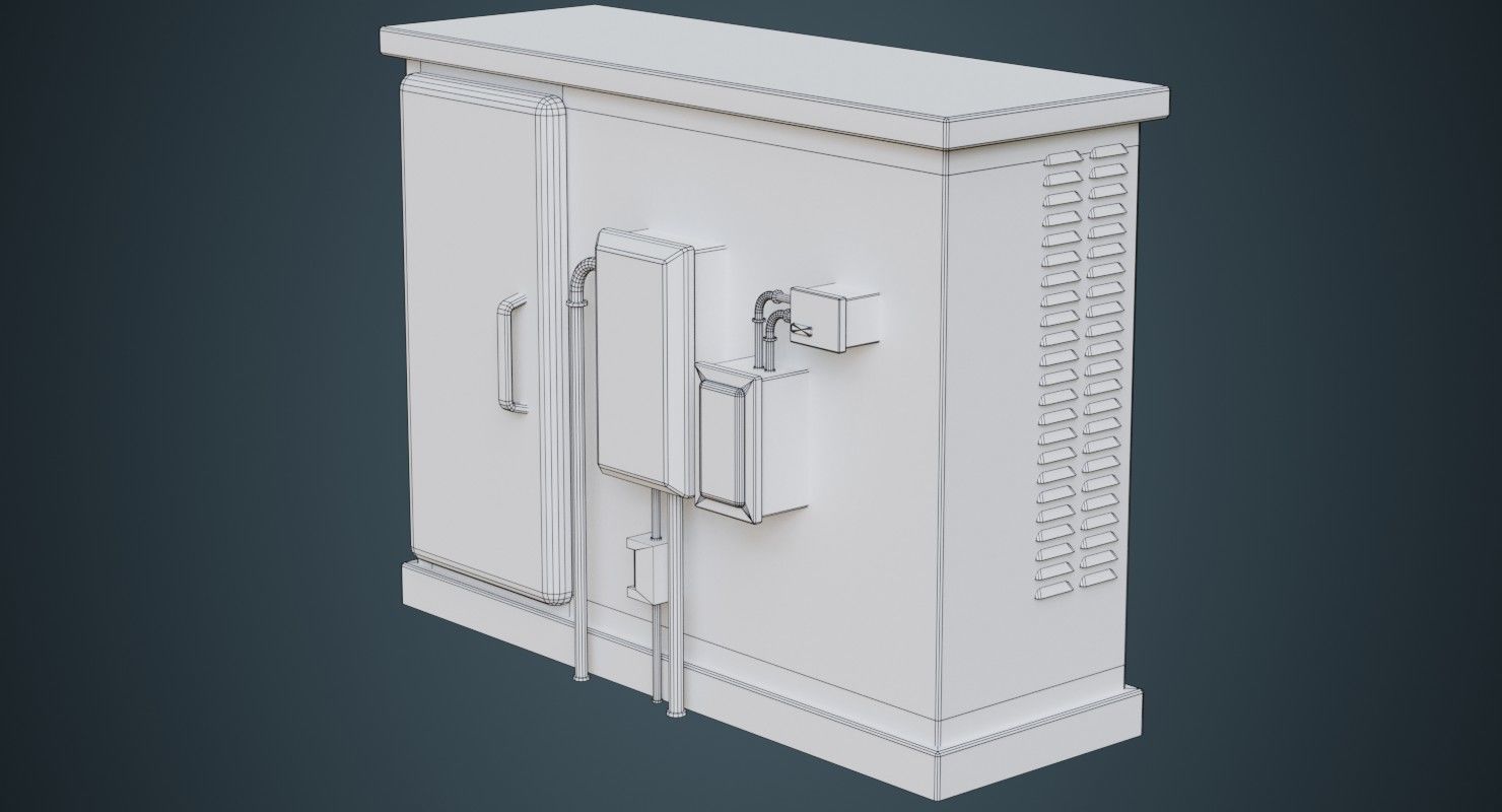 Electrical Enclosure 4B Low-poly 3D model_5