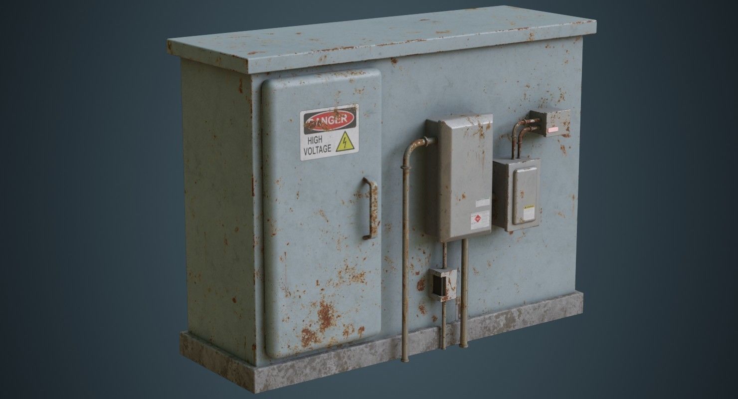 Electrical Enclosure 4B Low-poly 3D model_1