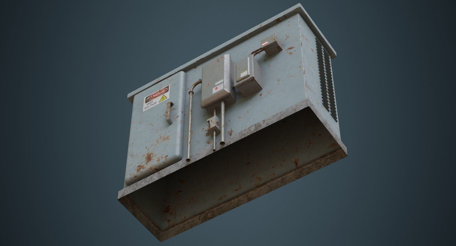 Electrical Enclosure 4B Low-poly 3D model_4