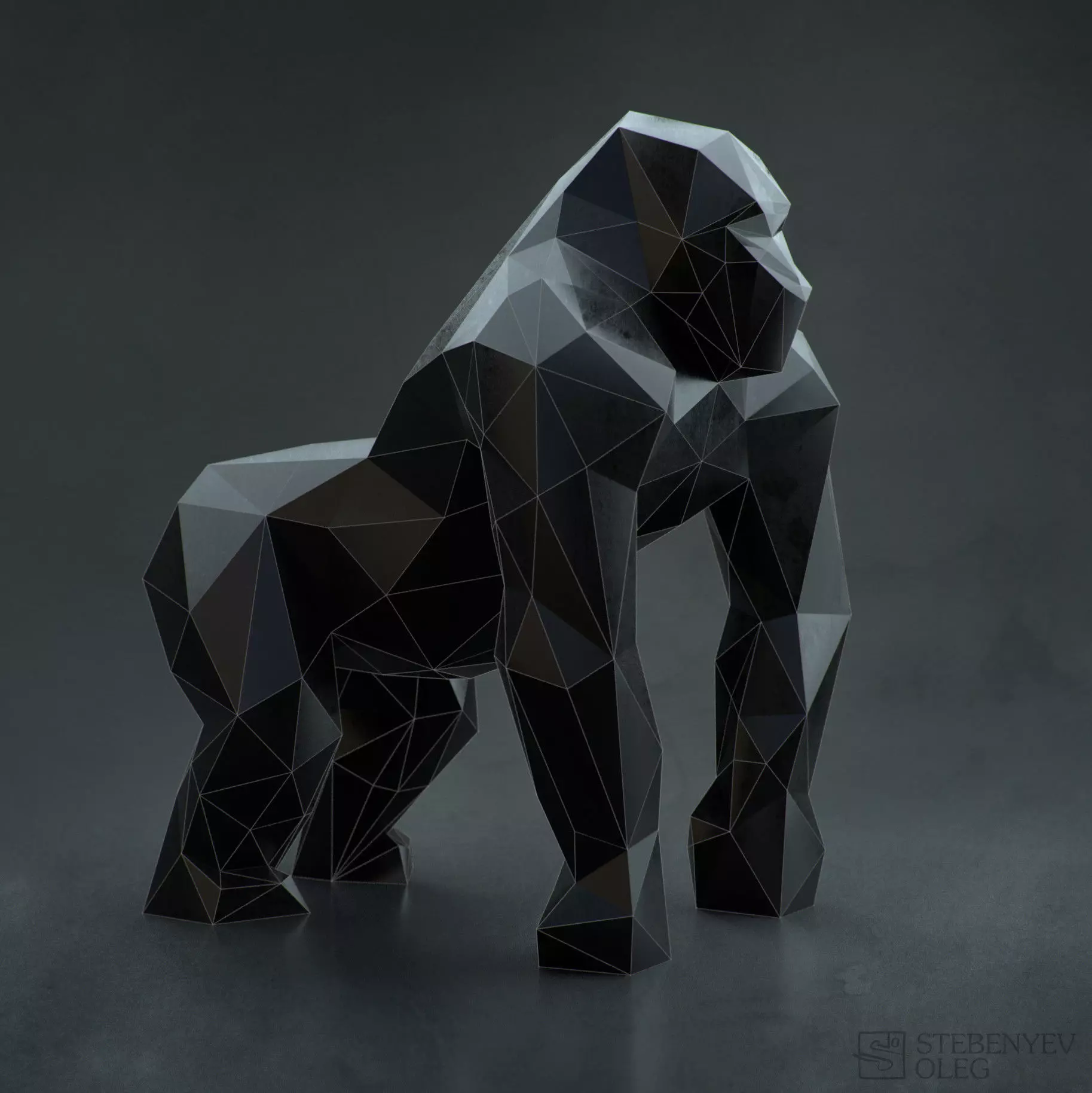 Gorill gorilla sculpture Free 3D model