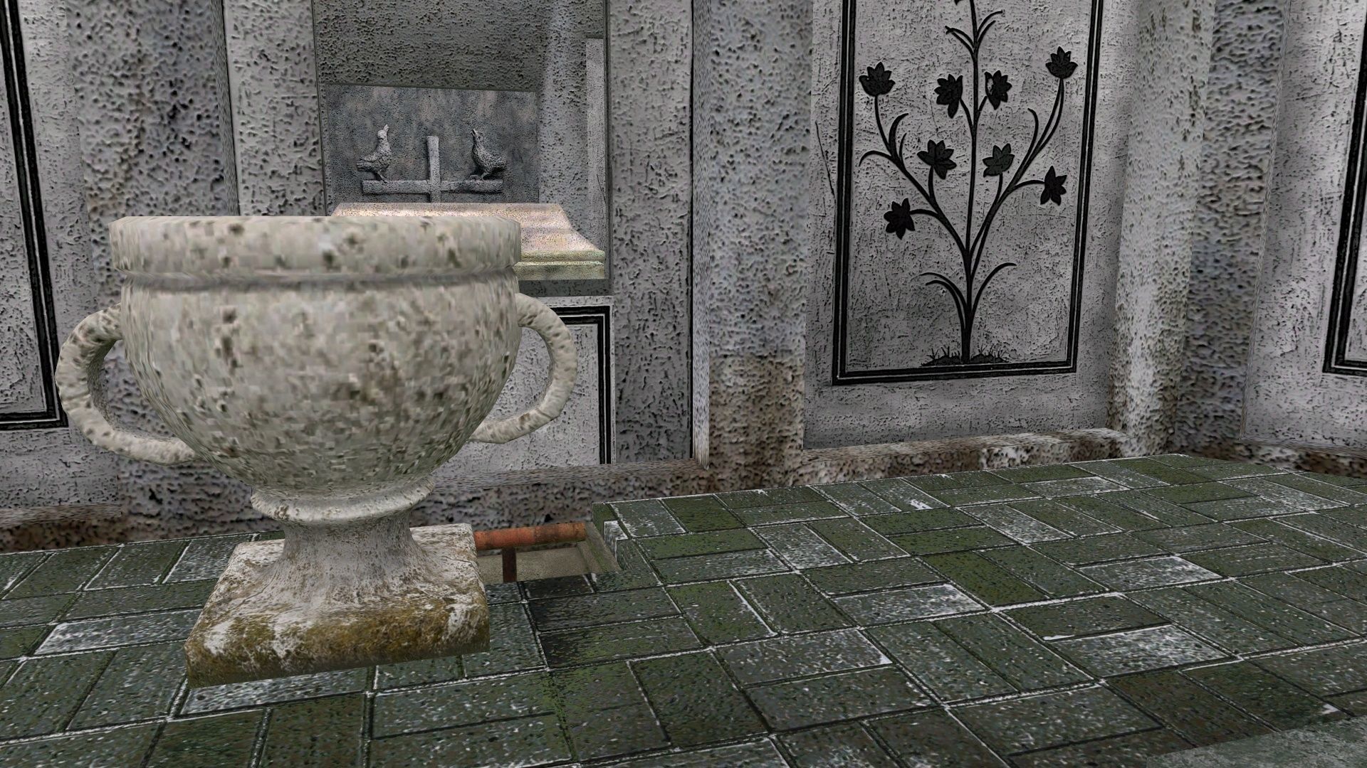 Old catacombs interior Low-poly 3D model_7