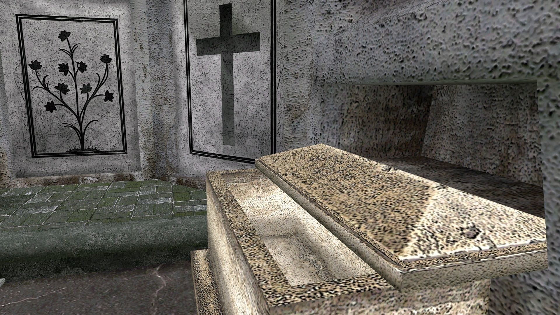Old catacombs interior Low-poly 3D model_6