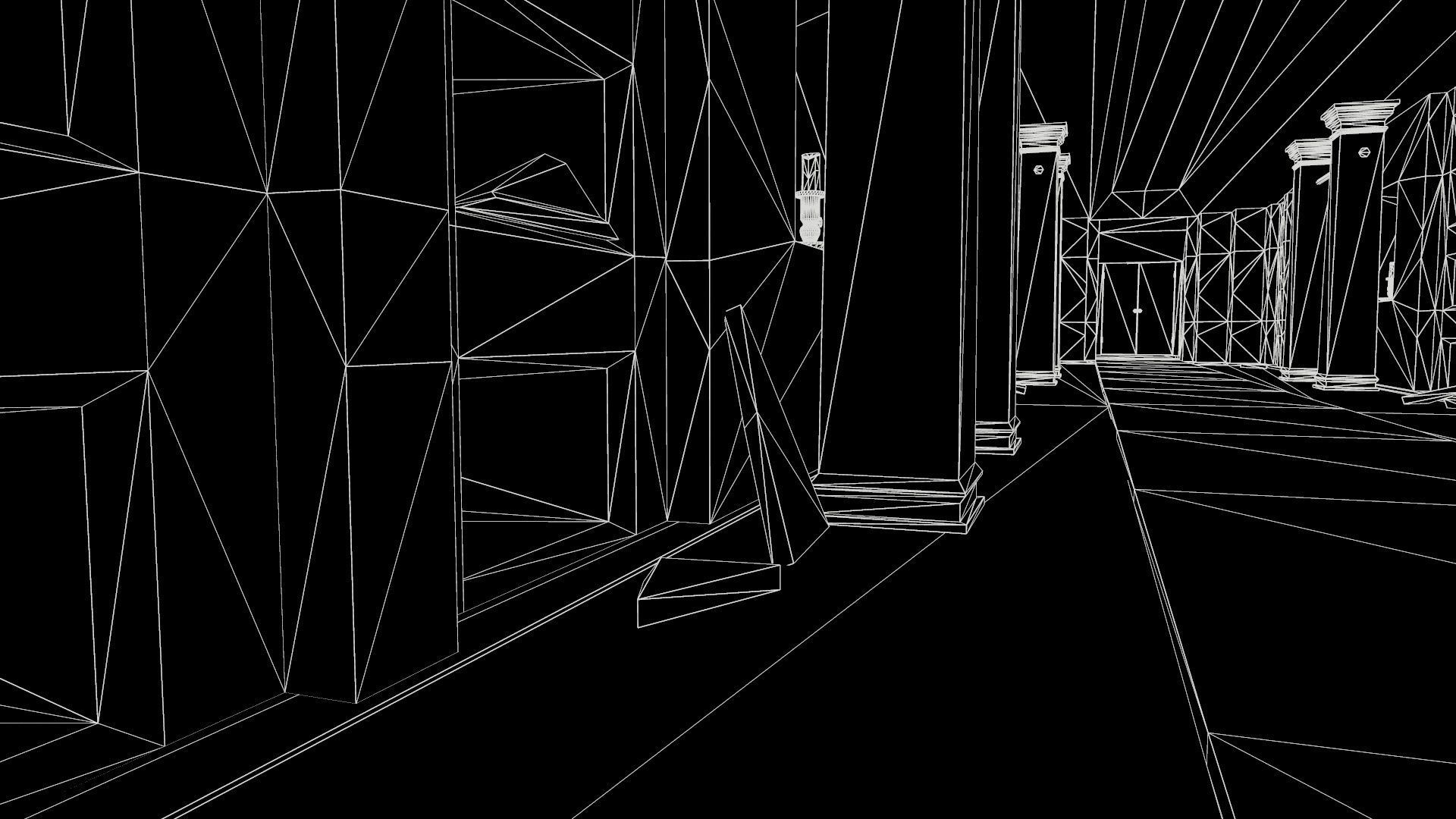 Old catacombs interior Low-poly 3D model_14