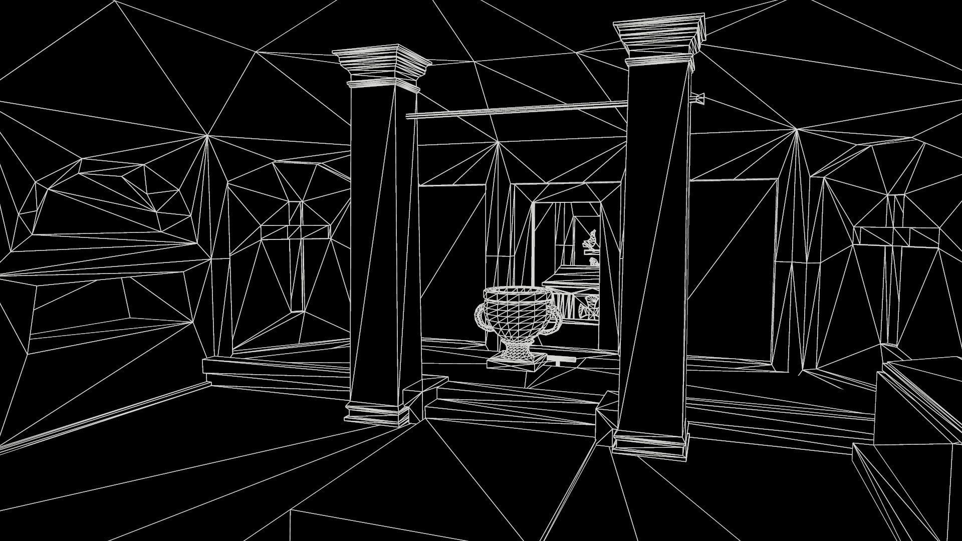 Old catacombs interior Low-poly 3D model_15
