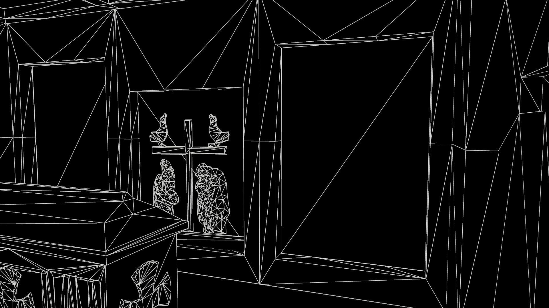 Old catacombs interior Low-poly 3D model_16