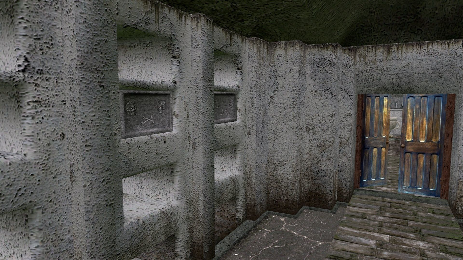 Old catacombs interior Low-poly 3D model_3