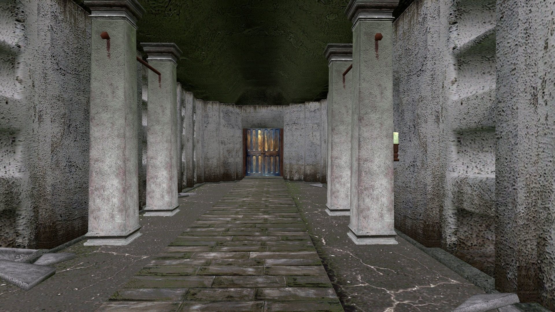 Old catacombs interior Low-poly 3D model_1