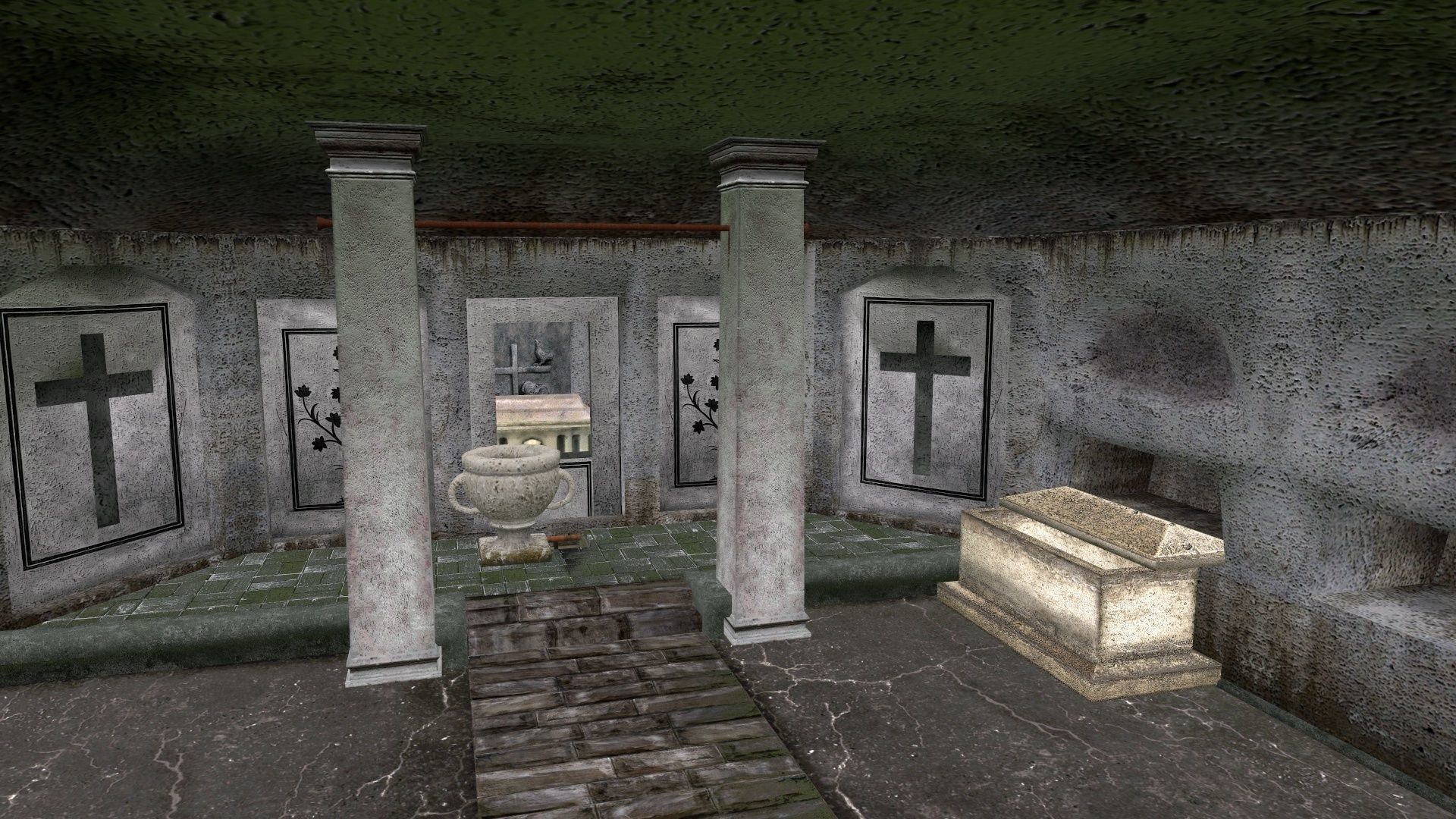 Old catacombs interior Low-poly 3D model_5