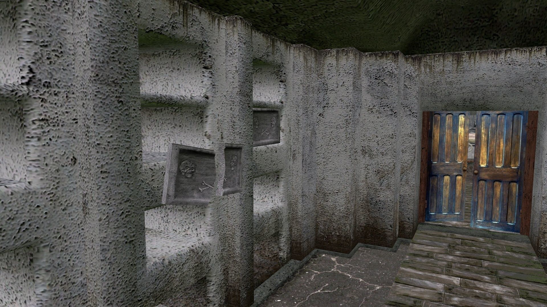 Old catacombs interior Low-poly 3D model_4