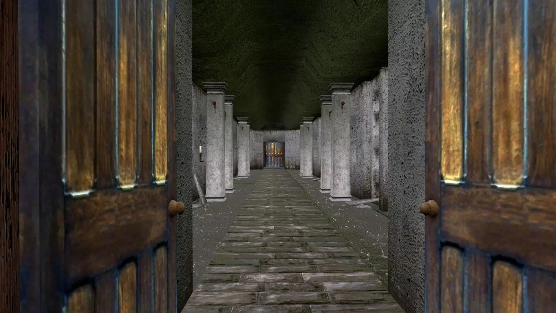 Old catacombs interior Low-poly 3D model_0