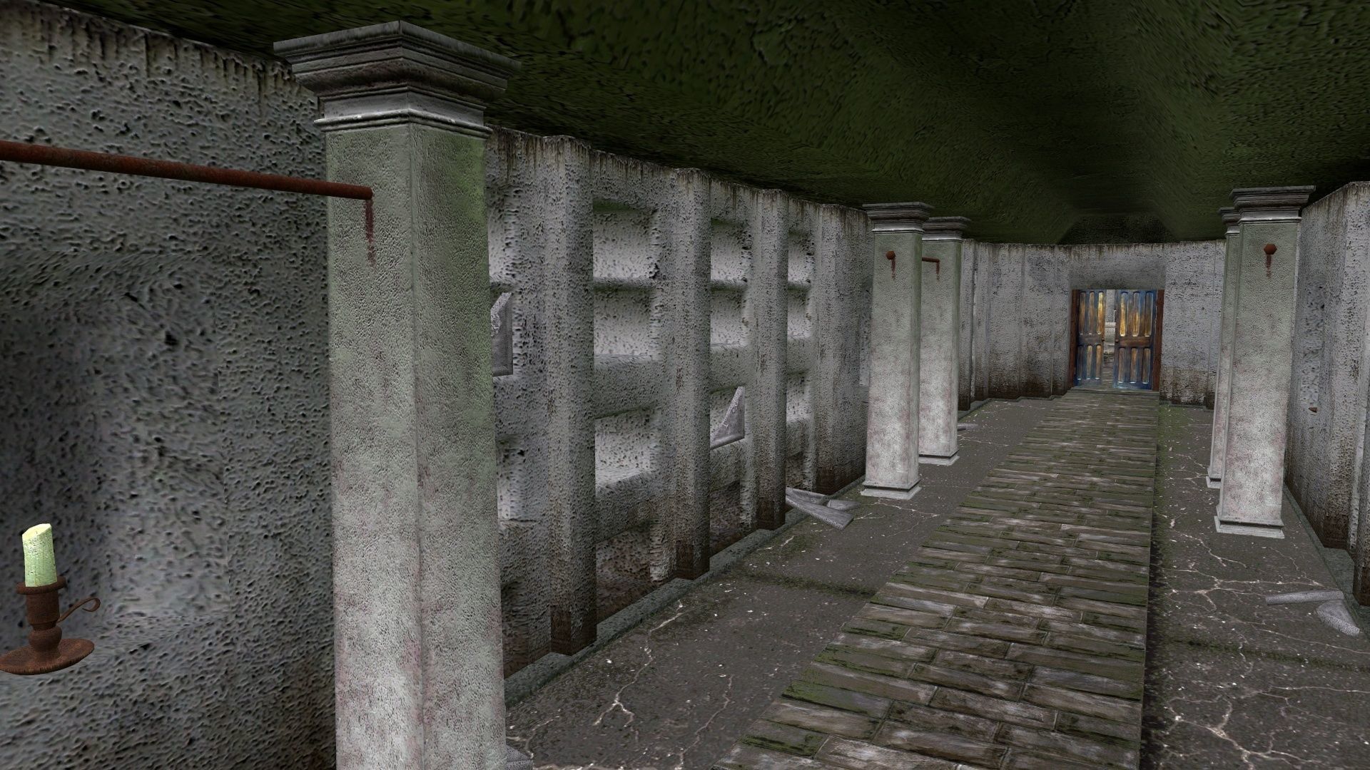 Old catacombs interior Low-poly 3D model_2