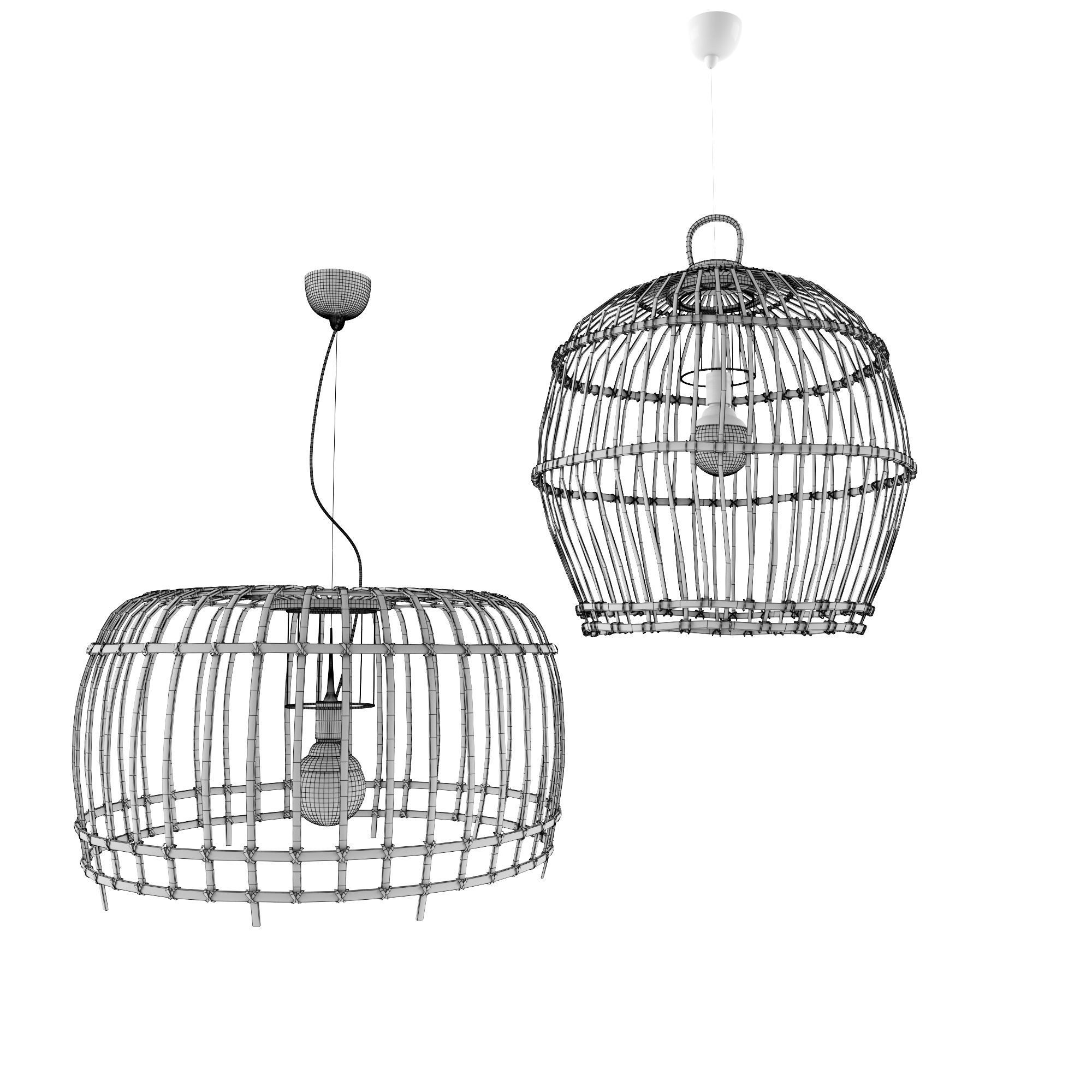 4 bamboo hanging lamp 3D model_4