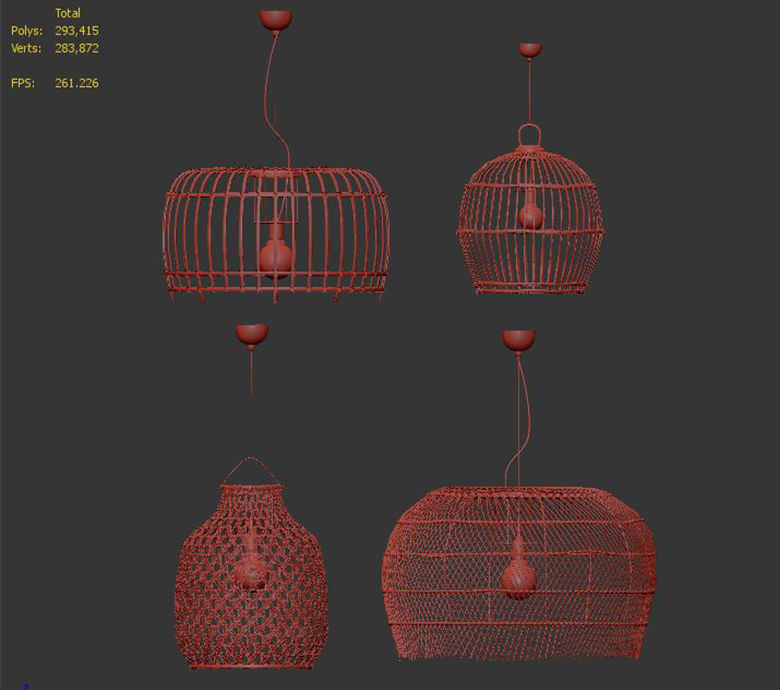 4 bamboo hanging lamp 3D model_3