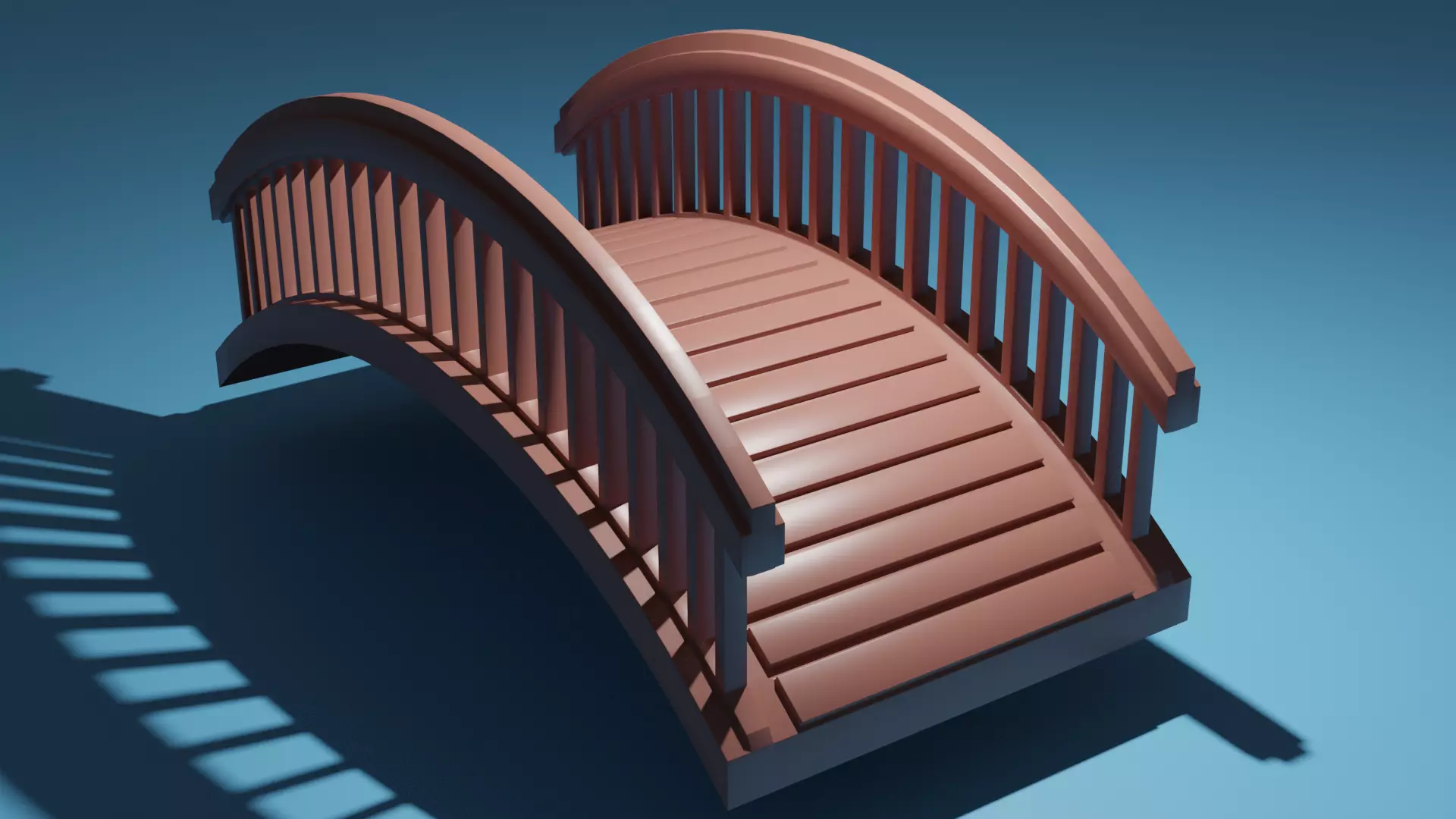 wooden bridge 3D model_0
