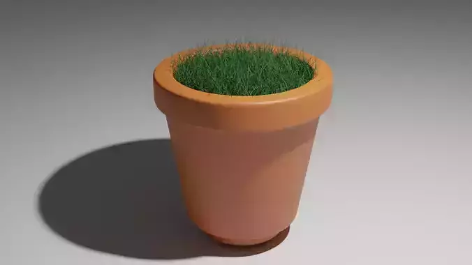 grass in a pot
