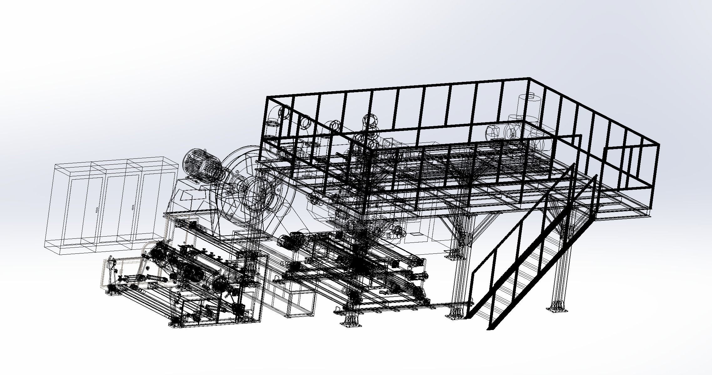 Melt-blown fabric production Assembly Line 3D model_12