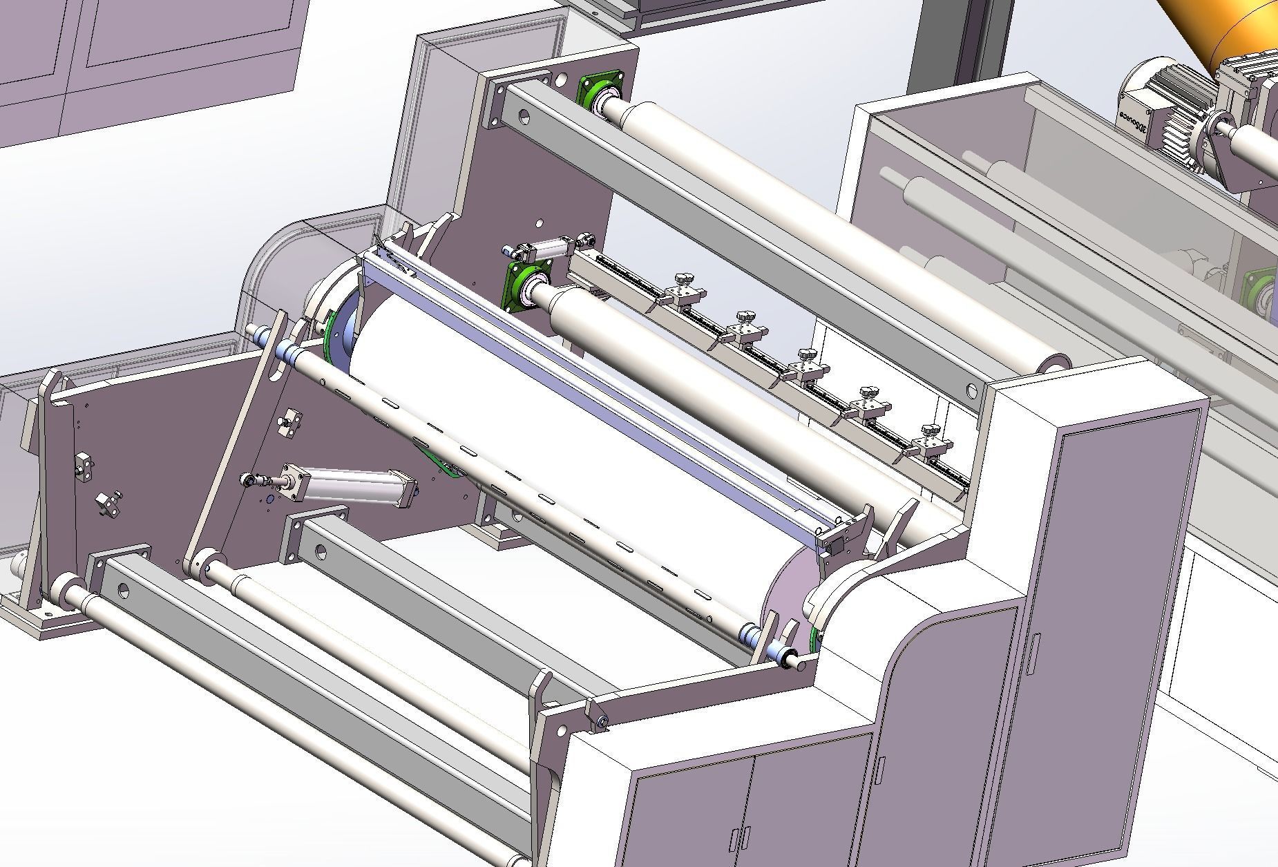 Melt-blown fabric production Assembly Line 3D model_11