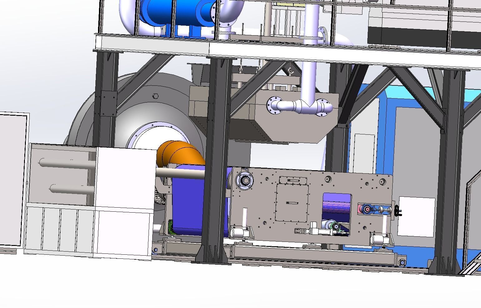 Melt-blown fabric production Assembly Line 3D model_8